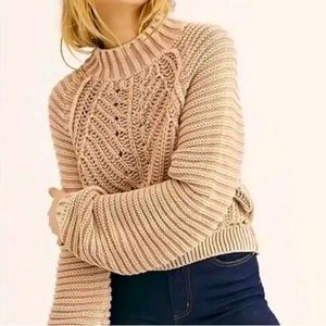 FREE PEOPLE Sweetheart Sweater/Blouse SAND CLOUD *NWT* LARGE